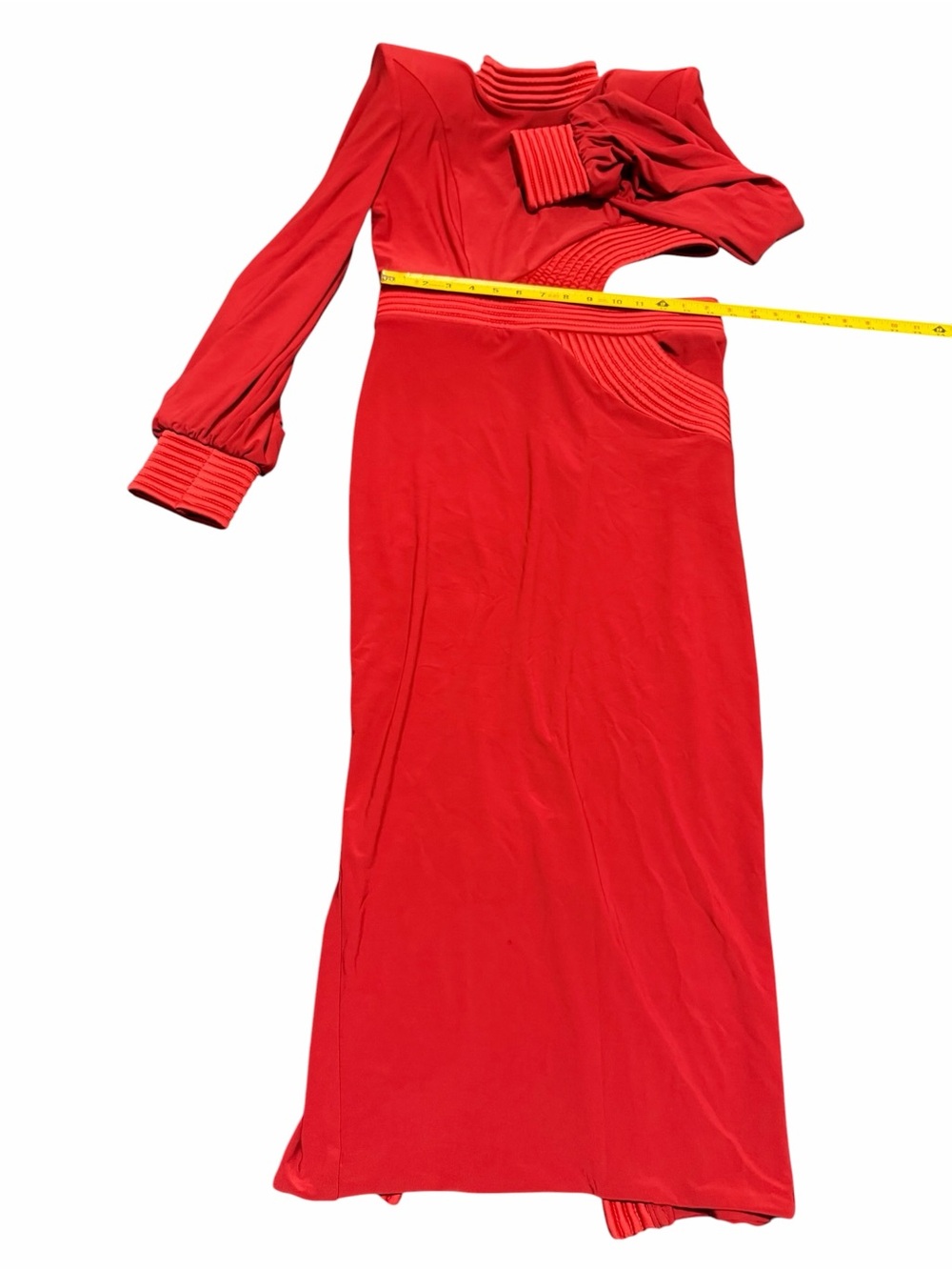 Zhivago Fuchsia Midi Dress with Cutout Waist and Bishop Sleeves, pre-owned. Sz 8 - Picture 12 of 16